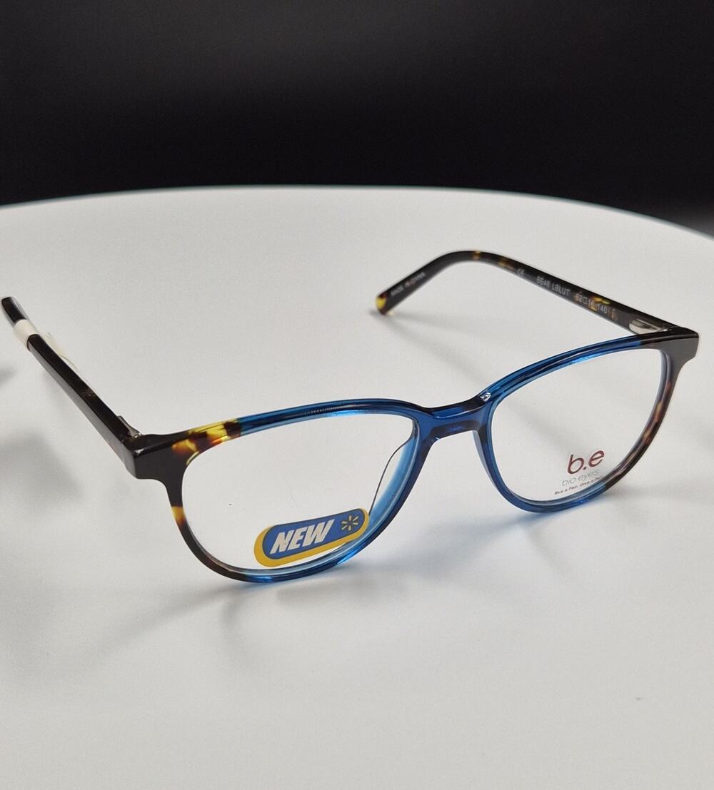 b.e bio eyes BE48 LAUT Blue Tortoise Shell Full Rim Plastic Eyeglass Frames 50